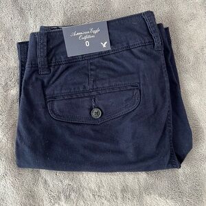 AE Stretch Low Rise Trouser Navy Blue Bermuda Short Size 0